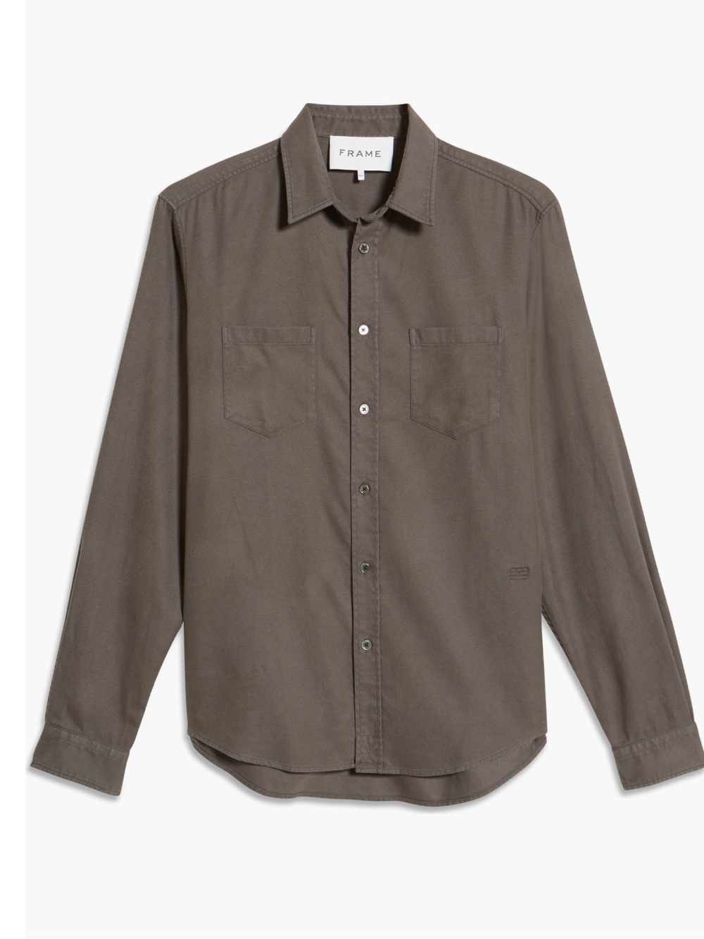 Frame Double Pocket Brushed Flannel Long Sleeve Button-Up Shirt